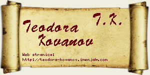 Teodora Kovanov vizit kartica